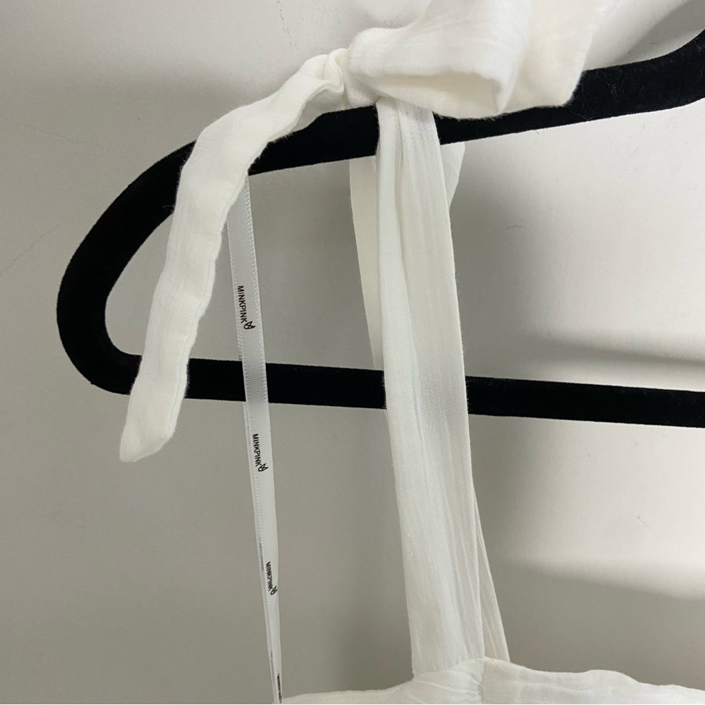 NWOT MINK PINK Revolve Ruched White Mini Dress | XS - Picture 4 of 9